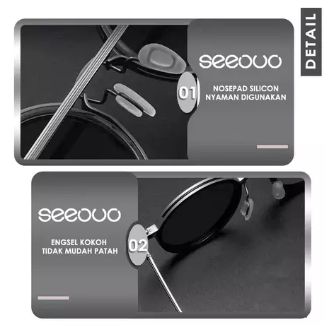  Seeouo Sunglasses Retro Stylish Black Gun 10749