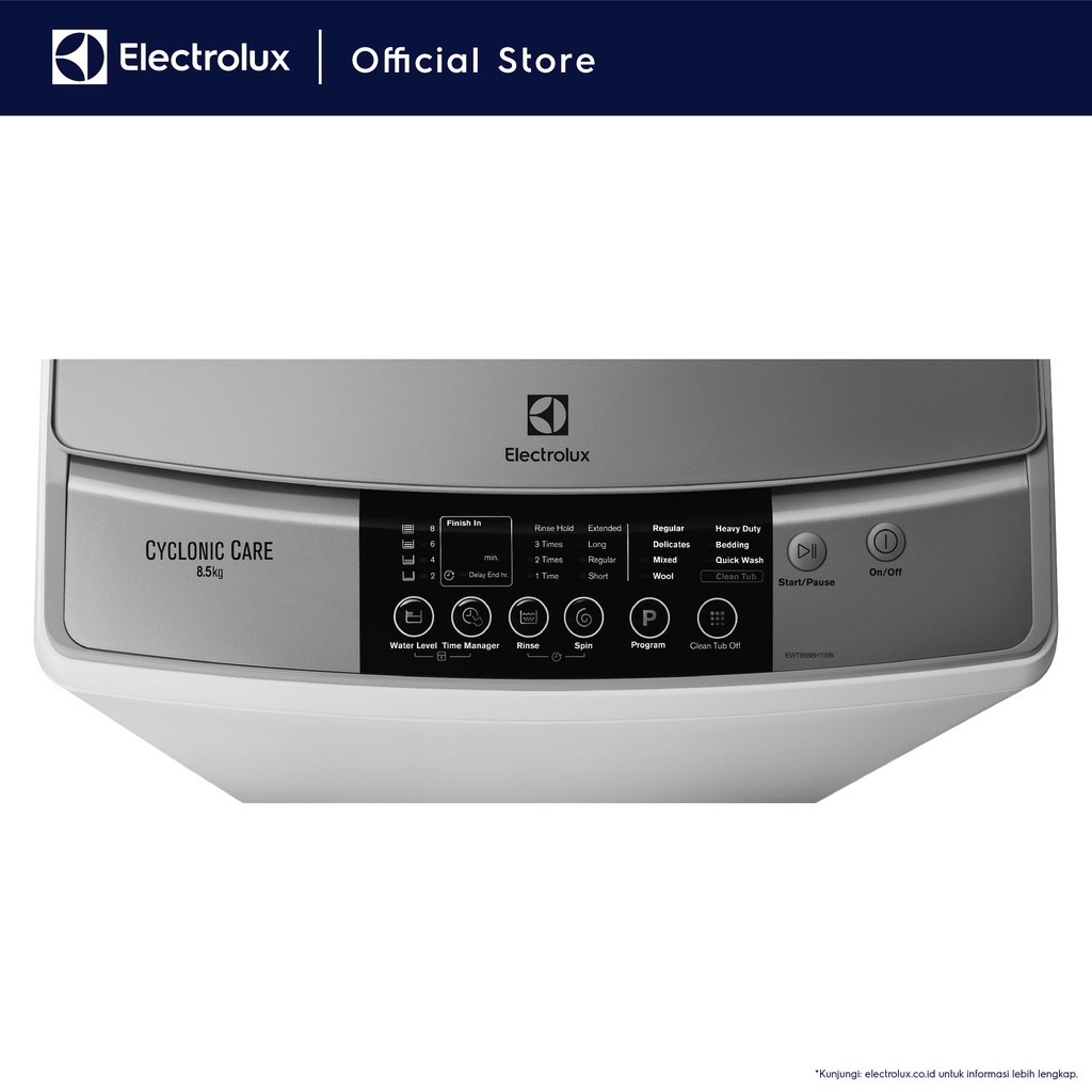 Electrolux Electrolux EliteCare 300 Mesin Cuci Top Loading 8.5 kg EWT8588H1WB