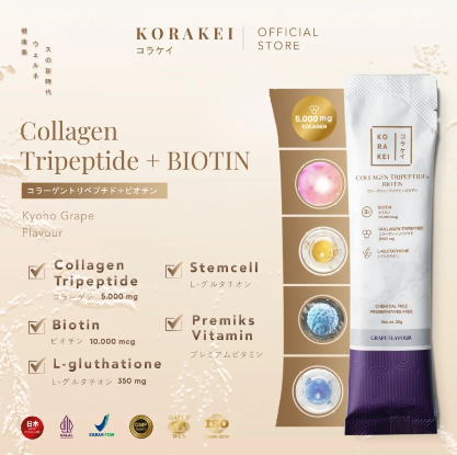 Anugrah Original Bionatura Indonesia KORAKEI Collagen Tripeptide + Biotin