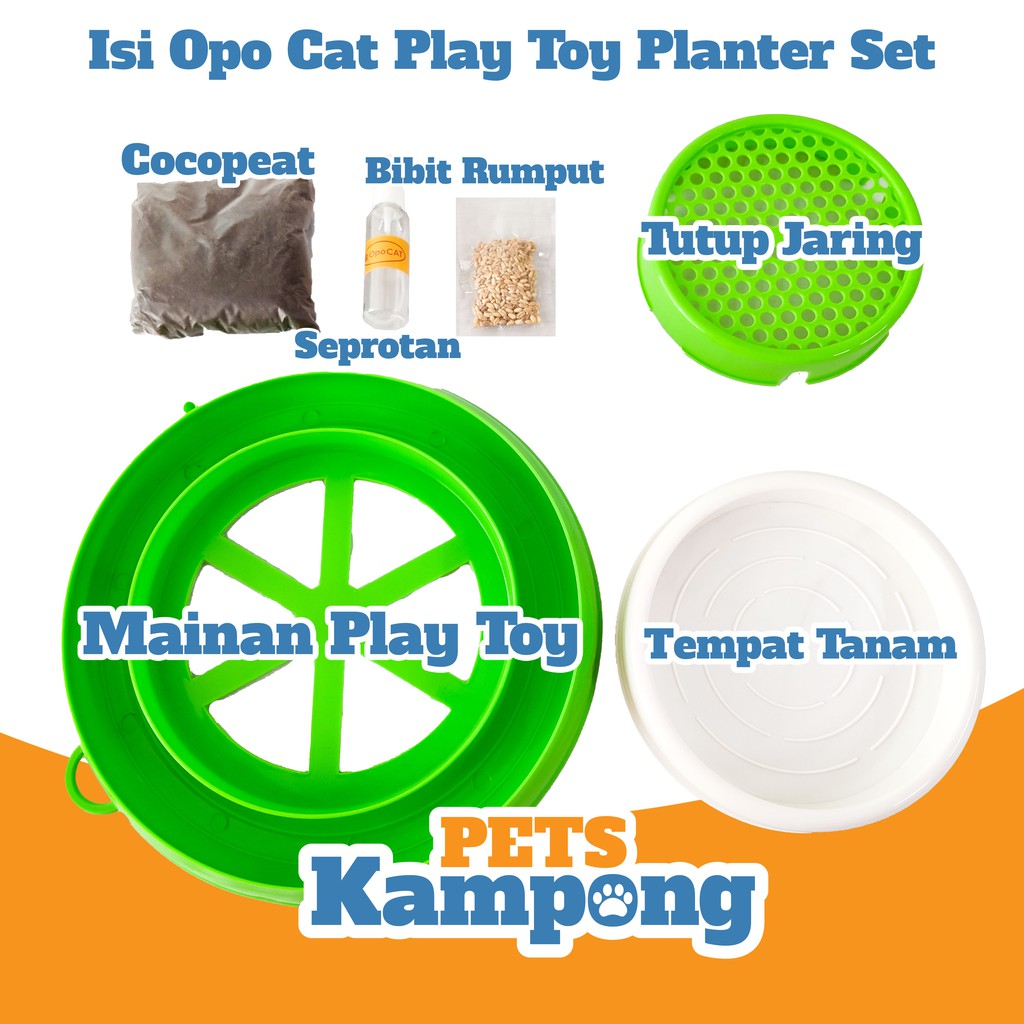 Opo Cat - Play Toy with Grass Planter  5