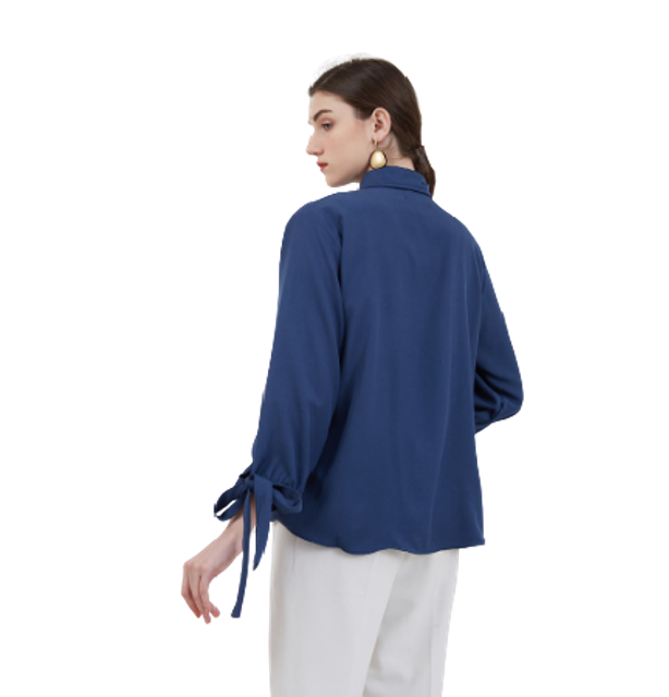 Sophie Murisha Knotted Blouse - Navy 2