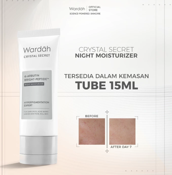 Paragon Technology and Innovation Wardah Crystal Secret α-Arbutin Bright-Peptide Night Moisturizer