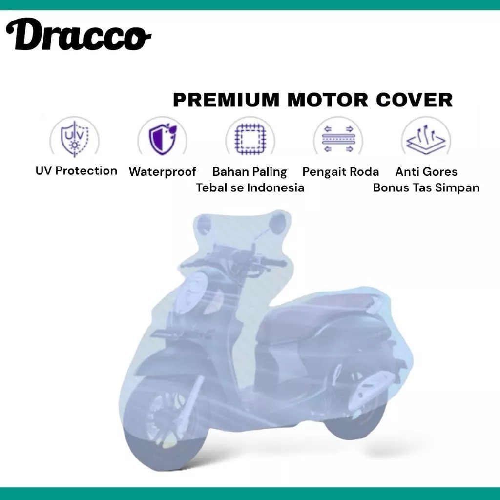  Dracco Cover Motor Transparan Size L