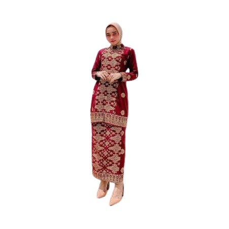 Set Songket Maroon 3