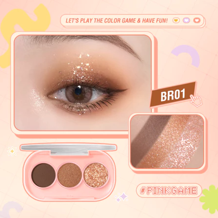 FCL Internasional Indonesia PINKFLASH 3 Shades Eyeshadow Palette BR01