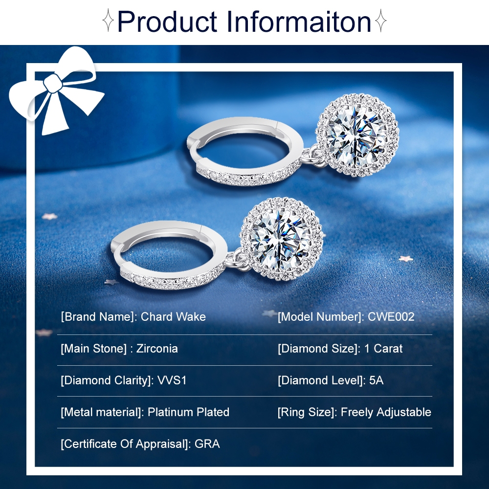  Chard Wake Anting Wanita Berlian (A) CWE002