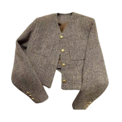 Susana Mall Blazer Crop Coklat Gaya Modis Korea Style