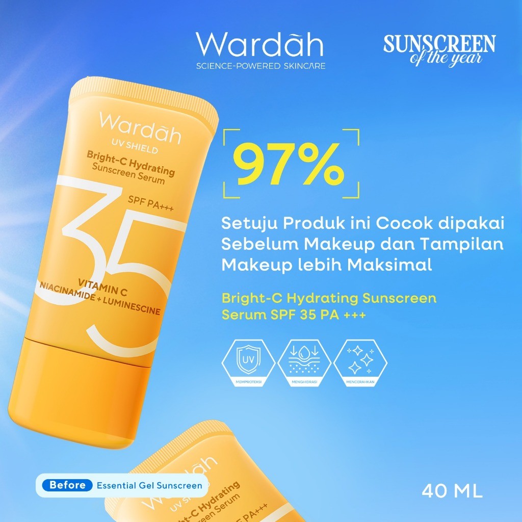 Paragon Technology and Innovation Wardah UV Shield Bright-C Hydrating Sunscreen Serum SPF 35 PA+++