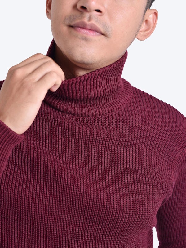 Gomuda Sweater Rajut Pria Cord Turtleneck 4