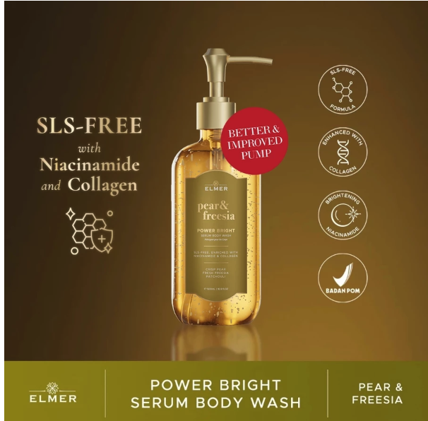Sunggal Inti Makmur ÉLMER Pear & Freesia Power Bright Serum Body Wash