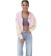 Aéropostale Oversize Tie Dye Full Zipper Crop Hoodie - Pink 1
