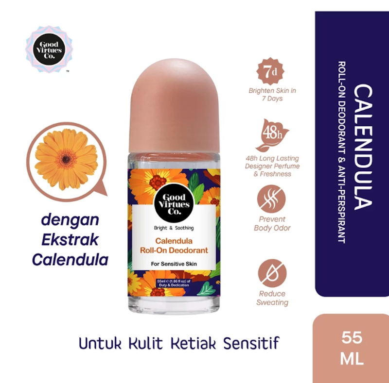 Good Virtues Co. Bright & Soothing Calendula Roll On Deodorant 2