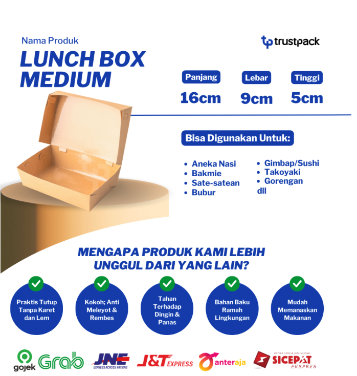 Lunch Box Paper Kraft Coklat Laminasi  2