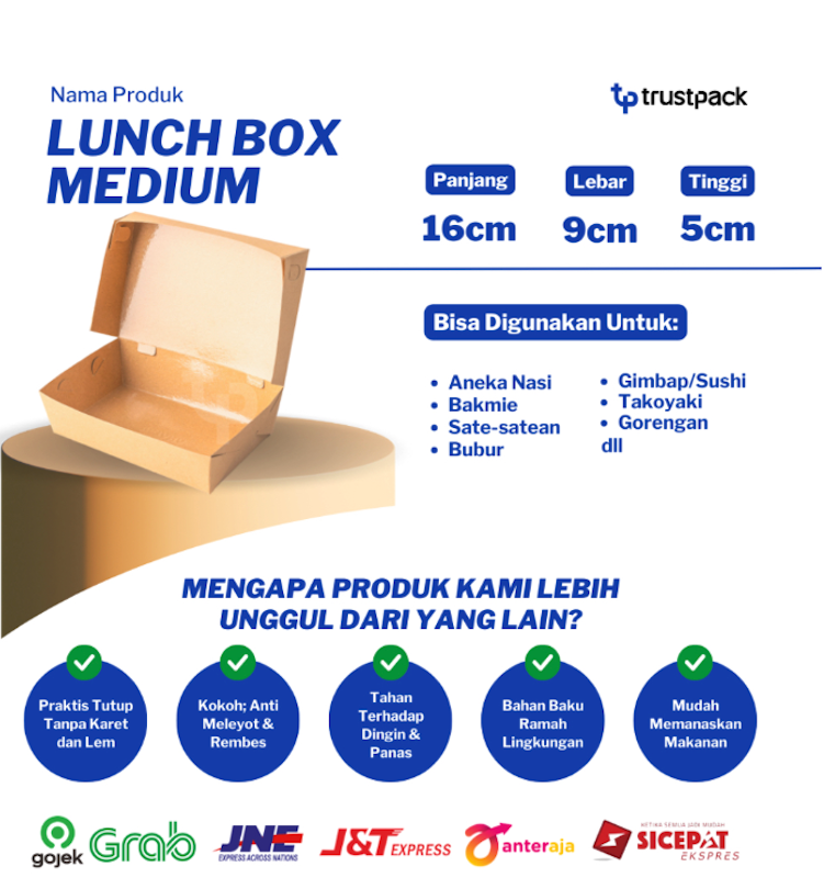 Lunch Box Paper Kraft Coklat Laminasi 2