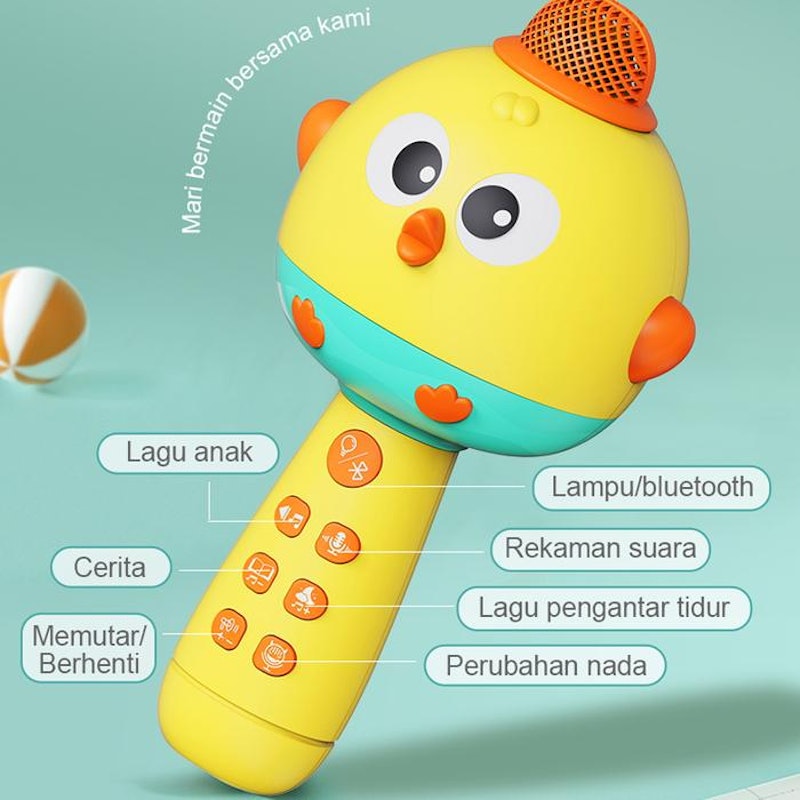 Habibi Mainan Mikrofon Anak Bluetooth Wireless 3