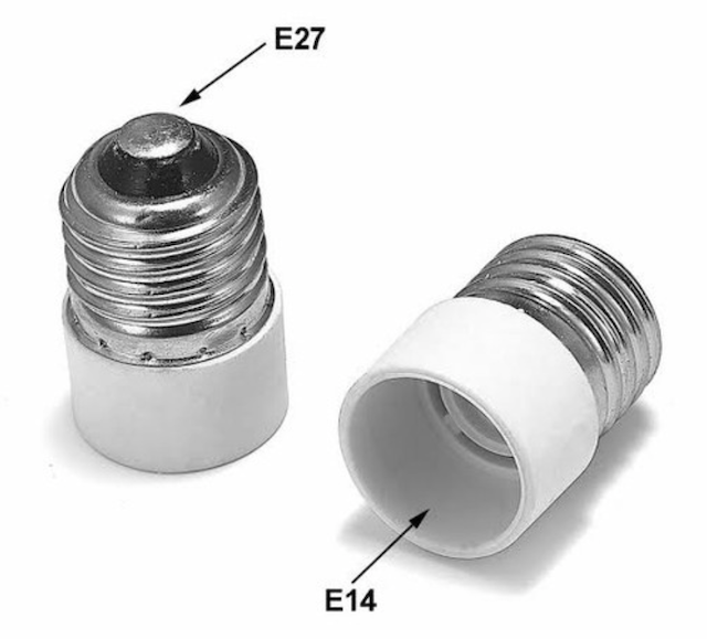 Adapter E27 to E14