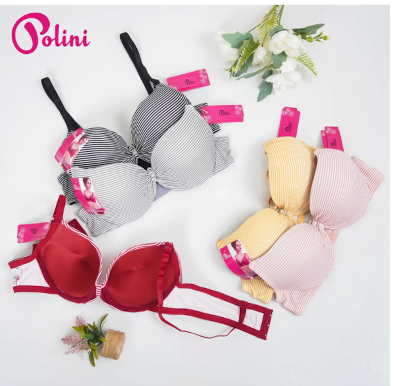 POLINI Push Up Bra Berkawat Motif Salur 2