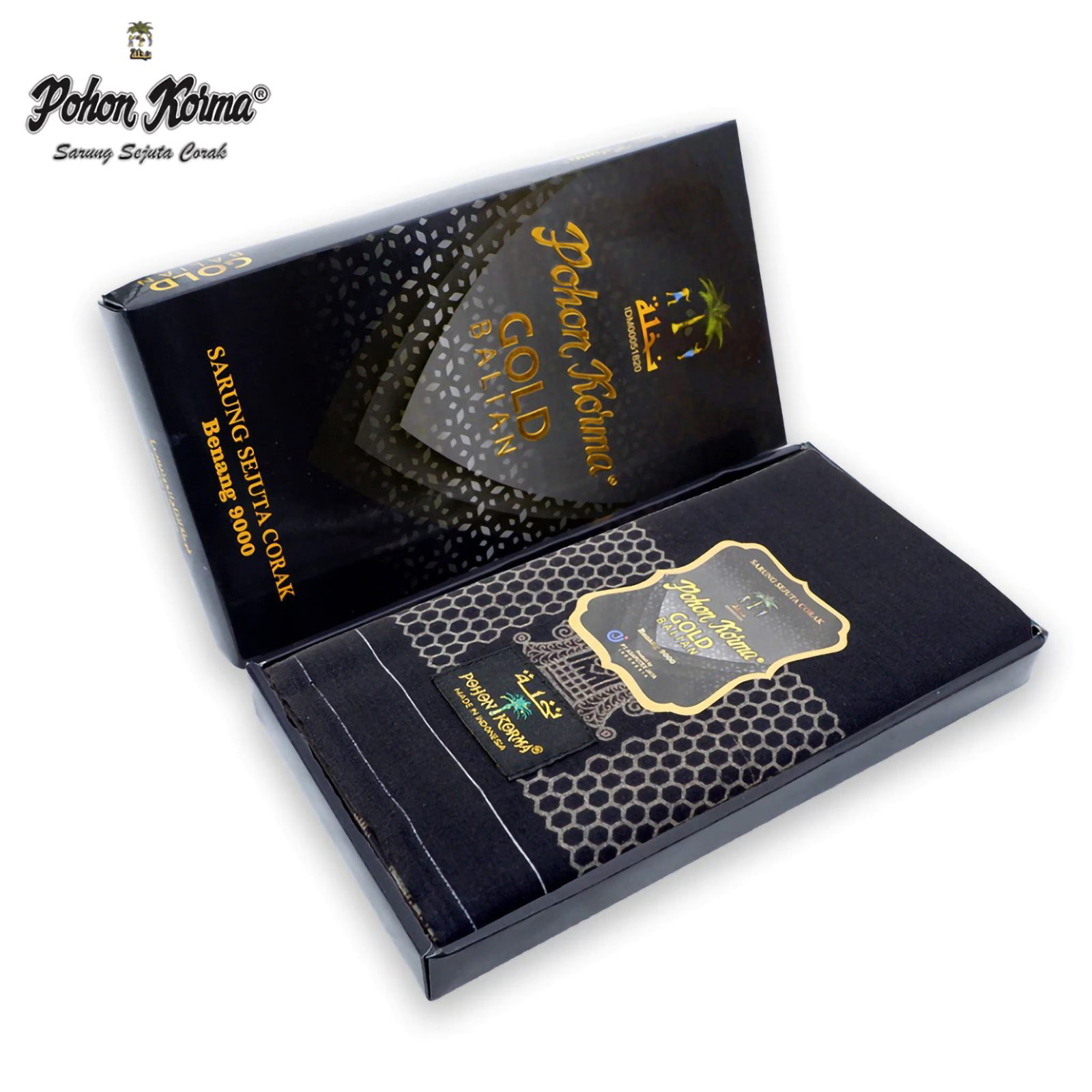 Pohon Korma Sarung Gold Balian Hitam Motif Pintu Aceh
