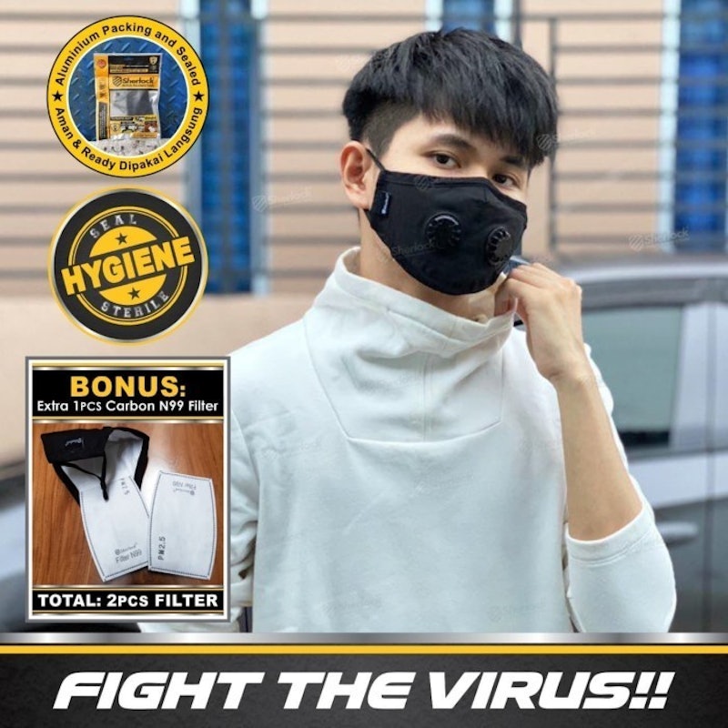 Sherlock Masker Respirator with Dual Valve with N99 Carbon Filter 4