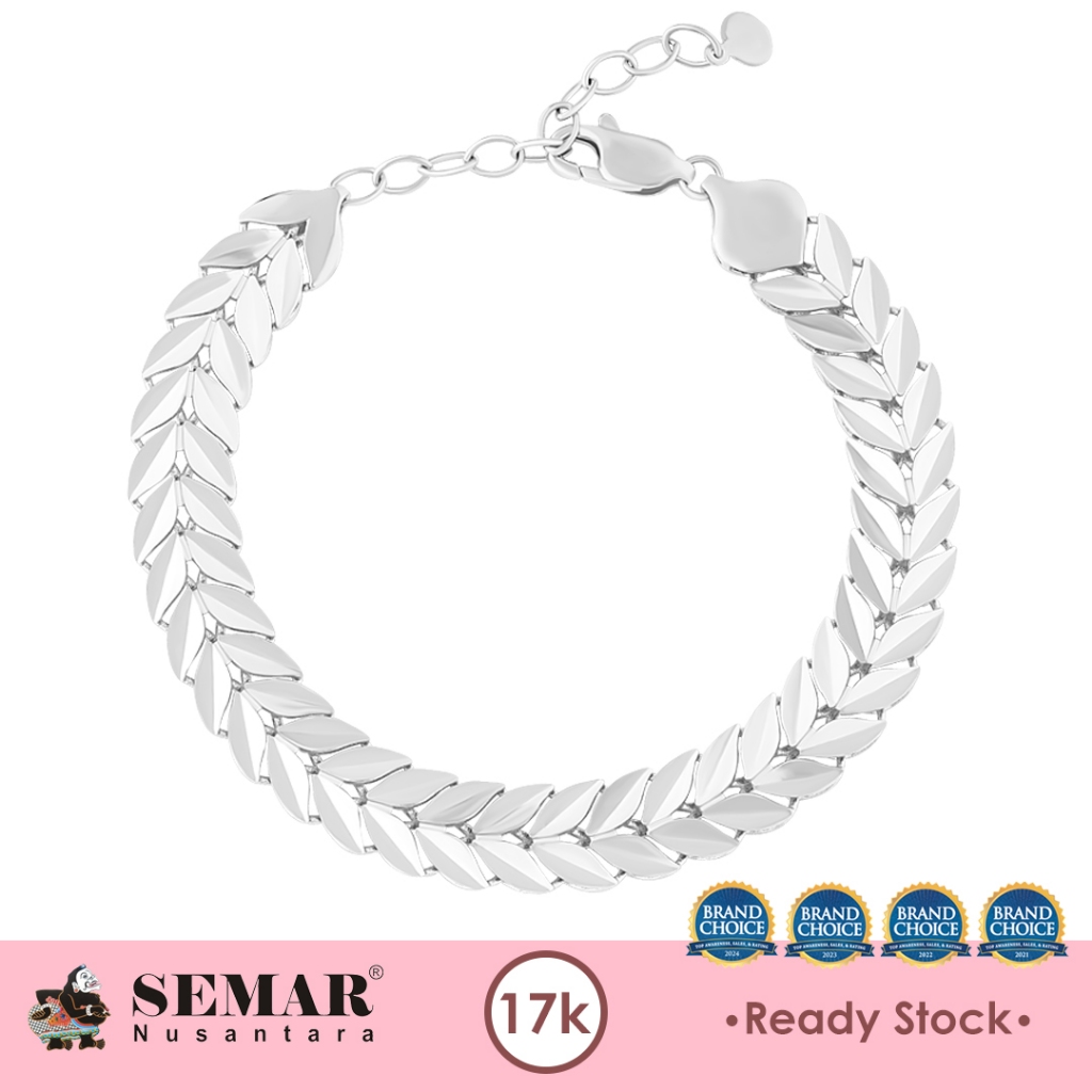 Willow Leaf Bracelet White Gold 17K 