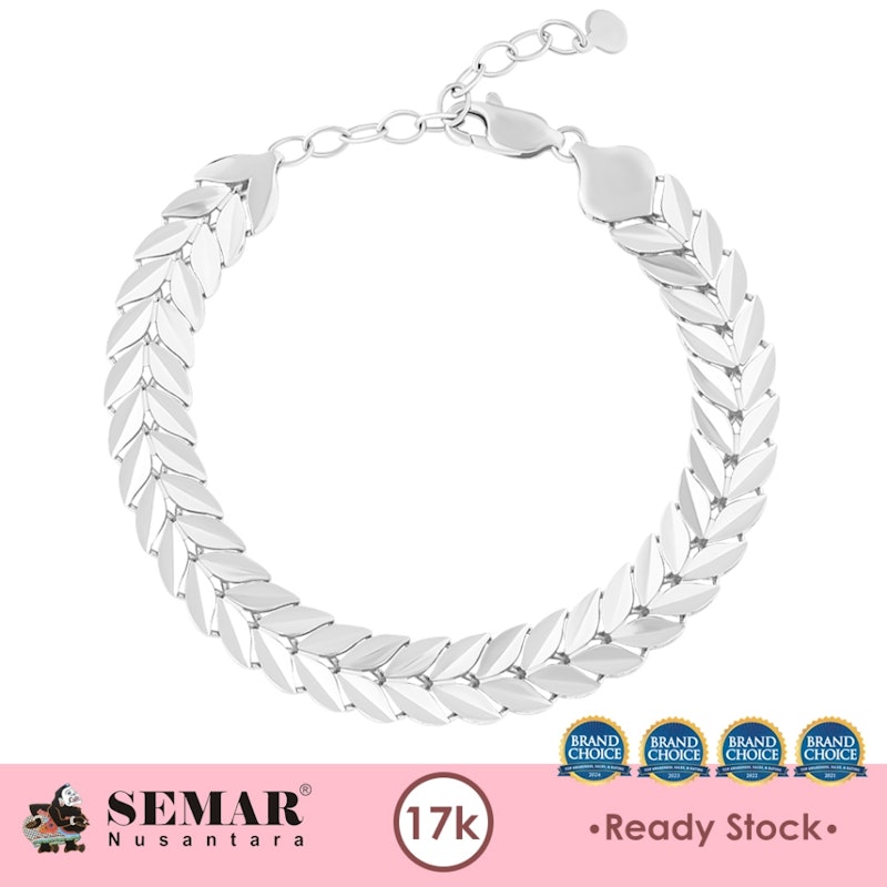 Willow Leaf Bracelet White Gold 17K 3
