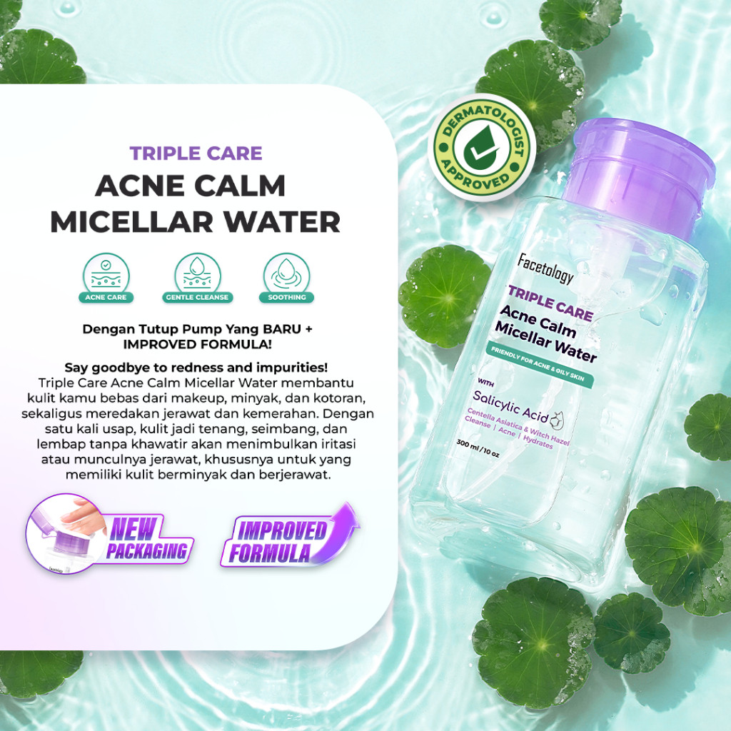 Facetology Innovation Technology Facetology Micellar Water Triple Care Acne Calm