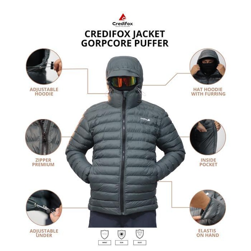 CREDIFOX Jaket Gunung Gorpcore Puffer Climber Series 5