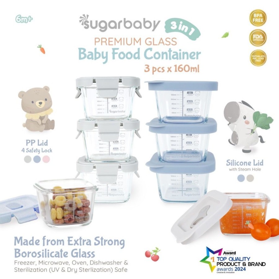  Kindalin Utama Internasional Sugar Baby Premium Glass Jar Baby Food Container