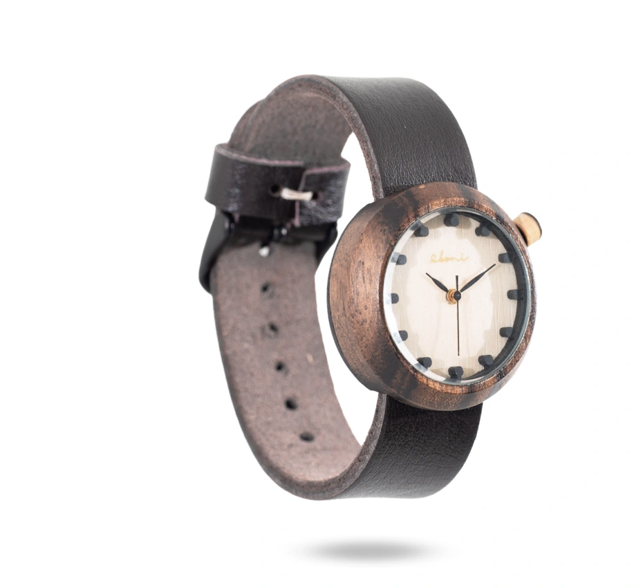 Eboni Jam Tangan Kayu Mini Rosebrown - Dark Brown