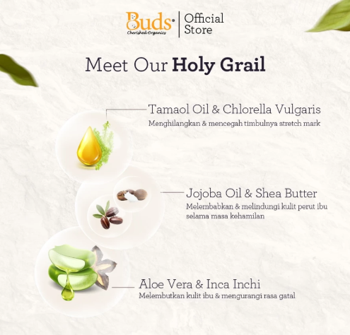 PT Inti Berkat Jaya Buds Organics Beautiful Blooming Belly Stretch Mark Cream 