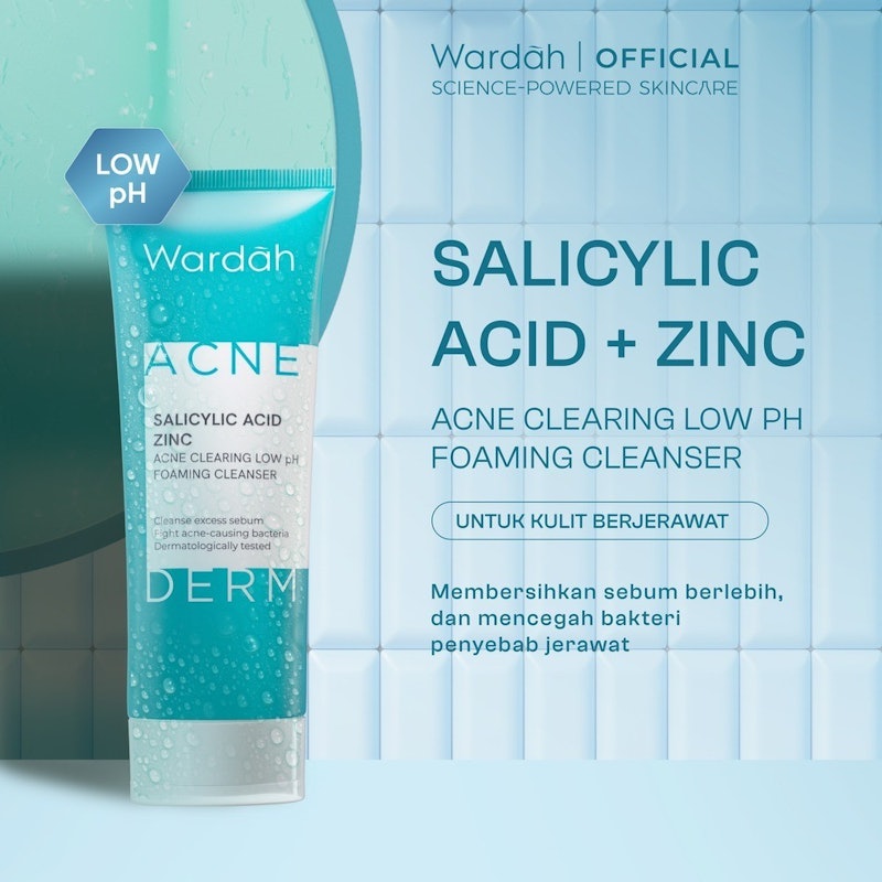 Acnederm Salicylic Acid Zinc Acne Clearing Low pH Foaming Cleanser 2