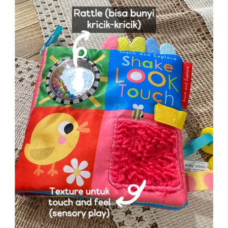 Make Believe Ideas UK Shake Look Touch Cloth Book