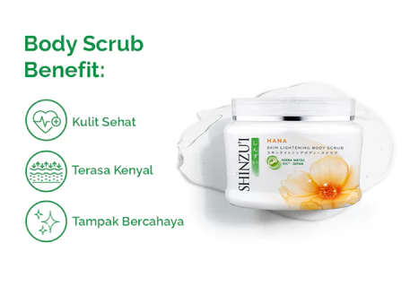 Shinzui Skin Lightening Body Scrub Hana 200gr 4