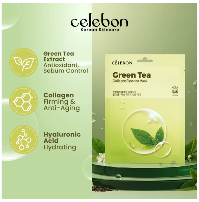 Célebon Green Tea Collagen Essence Mask 3