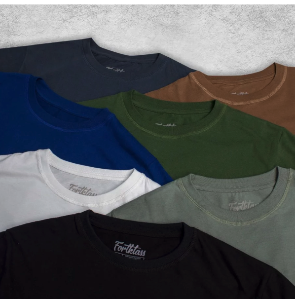  FortKlass Kaos Polos Pria Katun Combed 24s