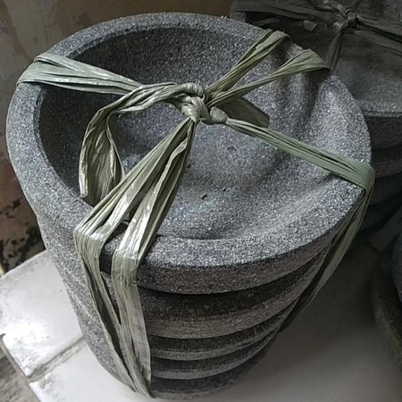  Cobek Batu Asli Gunung Free Ulekan