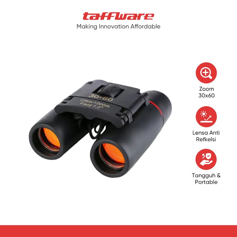 TaffSPORT Teropong Binocular HD 30x60 Portable Outdoor 126M/1000M 5
