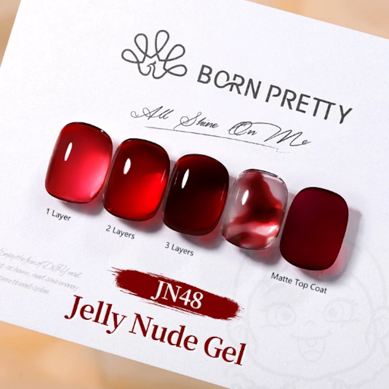 Born Pretty Wine Red Jelly Gel Polish 3