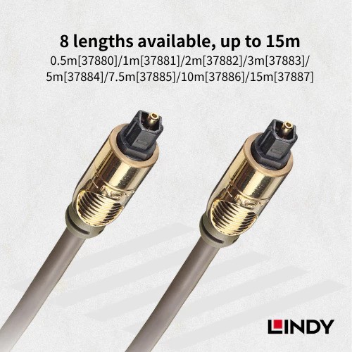 LINDY Toslink SPDIF Digital Audio Optical Premium Cable 1 meter 37881