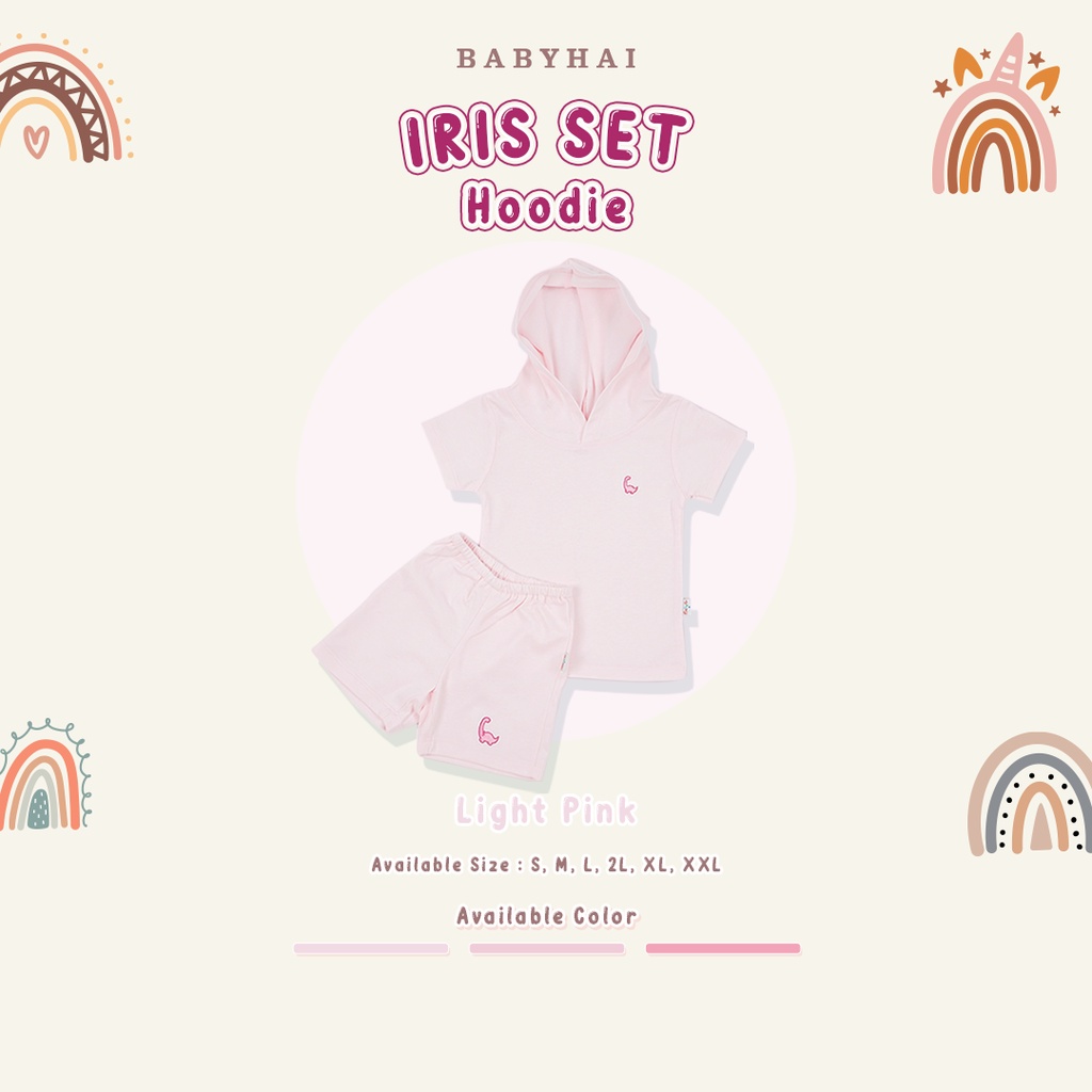 Babyhai Iris Set Hoodie - Seri Pink