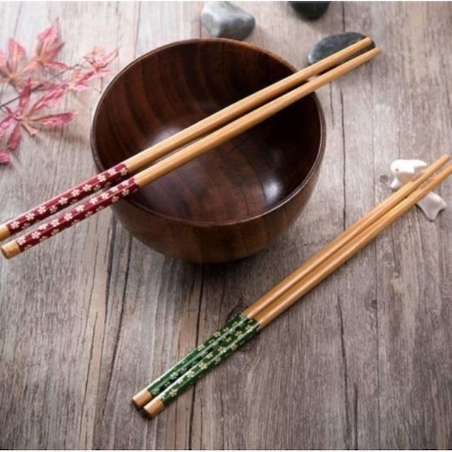 Sumpit Kayu Bambu Cherry Blossom 3