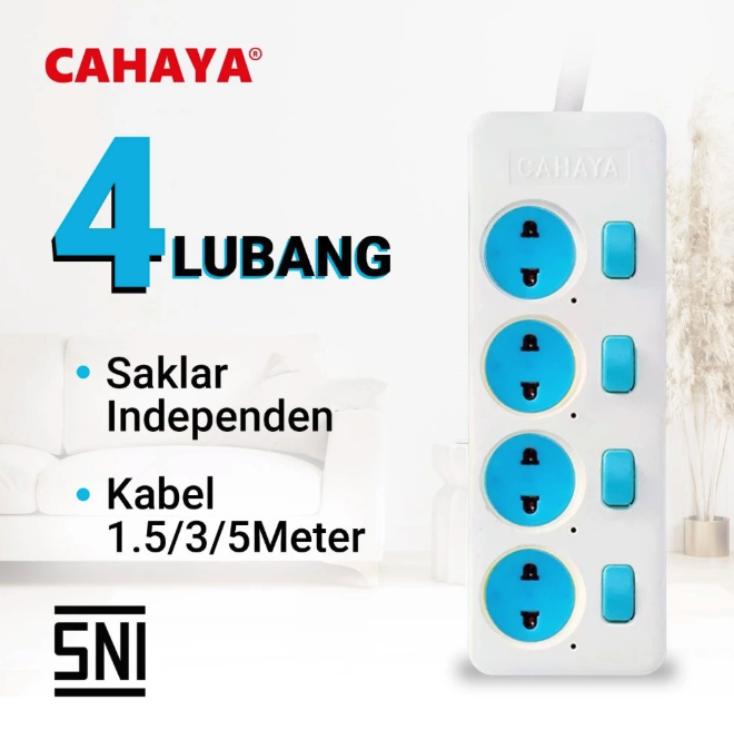 Cahaya Stop Kontak Kabel 3 Meter 4 Lubang  2