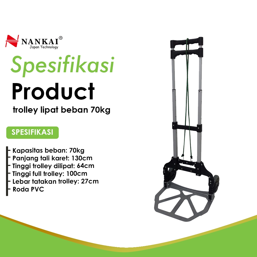 Rohartindo Nusantara Luas Nankai Trolley Lipat Beban 70 kg