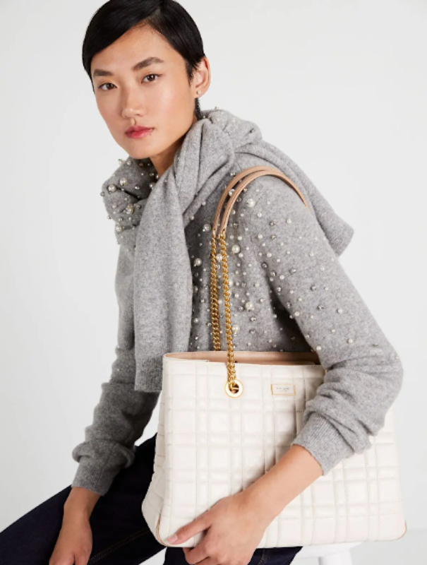 Evelyn Quilted Medium Convertible Shopper Bag 4