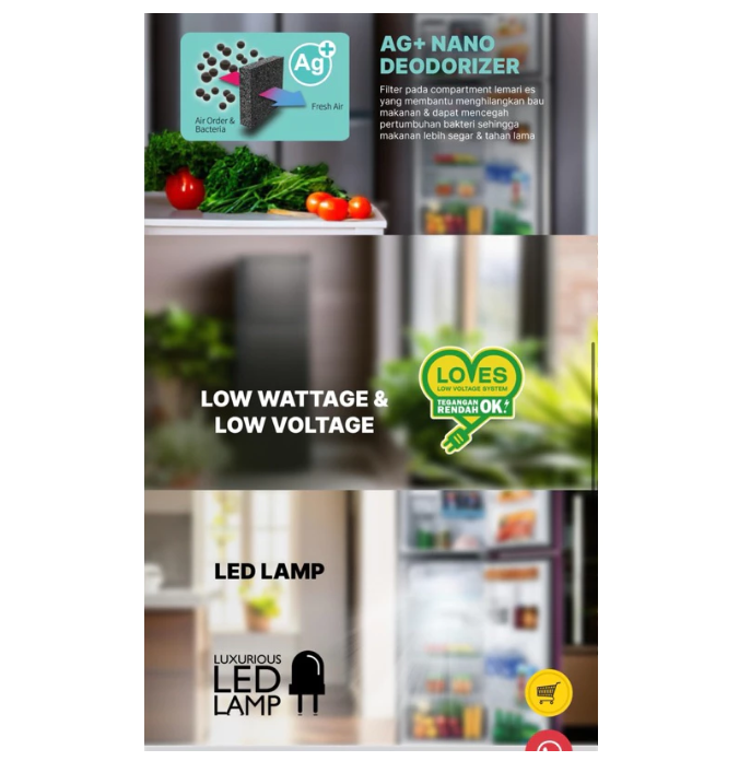 SHARP Electronics SHARP Shine Magneglas Series Kulkas 2 Pintu SJ-236MG-GB