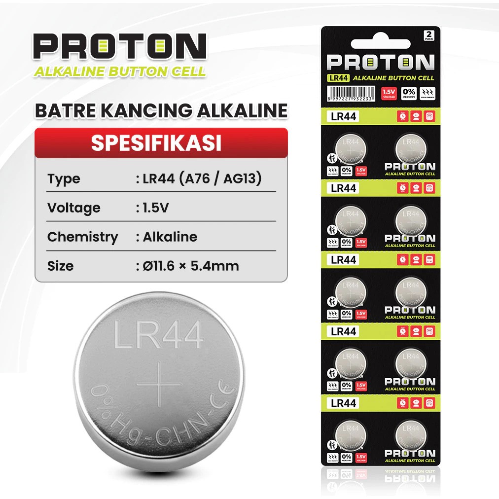 Proton LR44 Alkaline Button Cell 2