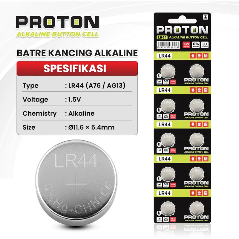 Proton LR44 Alkaline Button Cell 2