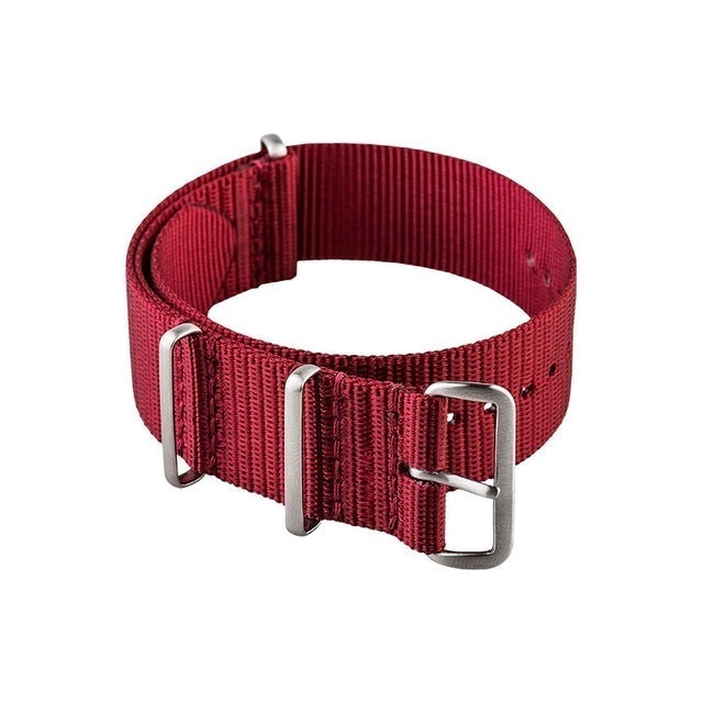 Martini  Nato 20mm Burgundy Nylon Silver Buckle NF-5D-NU3B-20X20