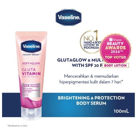 Unilever Indonesia Vaseline® Soft Glow Gluta Vitamin SPF 20 Body Serum 