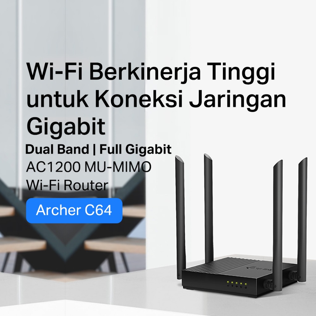 TPLink Indonesia TP-Link AC1200 Wireless MU-MIMO WiFi Router Archer C64